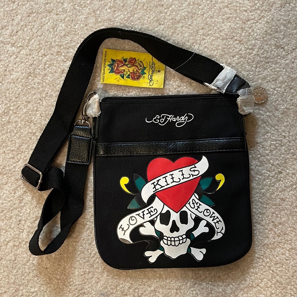 Ed Hardy Love Kills Slowly Crossbody Bag